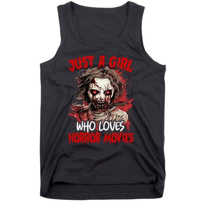 Halloween Scary Ghost Just A Girl Who Loves Horror Movie Tank Top