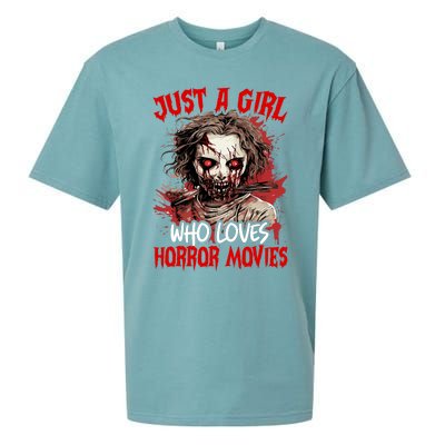 Halloween Scary Ghost Just A Girl Who Loves Horror Movie Sueded Cloud Jersey T-Shirt