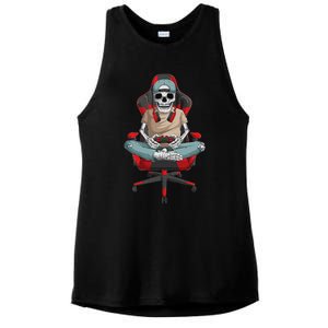 Halloween Skeleton Gamer Video Gaming Ladies PosiCharge Tri-Blend Wicking Tank