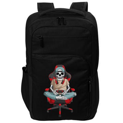 Halloween Skeleton Gamer Video Gaming Impact Tech Backpack