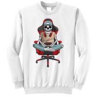 Halloween Skeleton Gamer Video Gaming Sweatshirt