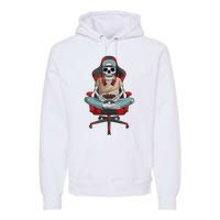 Halloween Skeleton Gamer Video Gaming Premium Hoodie