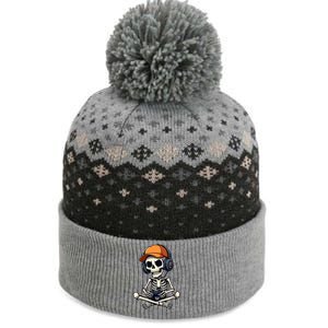 Halloween Skeleton Gamer Video Gaming Gift The Baniff Cuffed Pom Beanie