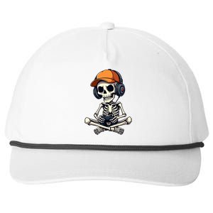 Halloween Skeleton Gamer Video Gaming Gift Snapback Five-Panel Rope Hat