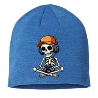 Halloween Skeleton Gamer Video Gaming Gift Sustainable Beanie