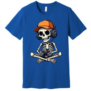 Halloween Skeleton Gamer Video Gaming Gift Premium T-Shirt