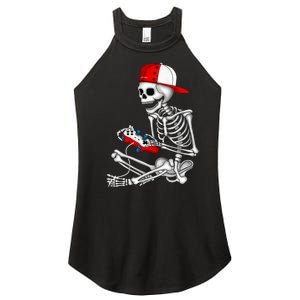 Halloween Skeleton Gamer Video Gaming Gift Women’s Perfect Tri Rocker Tank