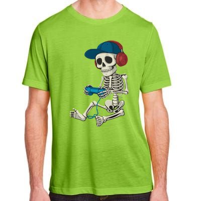 Halloween Skeleton Gamer Video Gaming Gamer Gift Adult ChromaSoft Performance T-Shirt