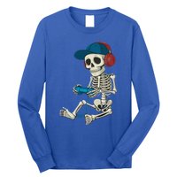 Halloween Skeleton Gamer Video Gaming Gamer Gift Long Sleeve Shirt