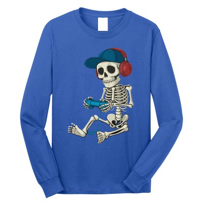 Halloween Skeleton Gamer Video Gaming Gamer Gift Long Sleeve Shirt