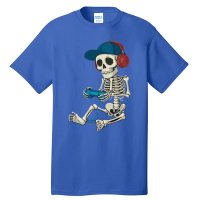 Halloween Skeleton Gamer Video Gaming Gamer Gift Tall T-Shirt