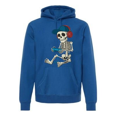 Halloween Skeleton Gamer Video Gaming Gamer Gift Premium Hoodie