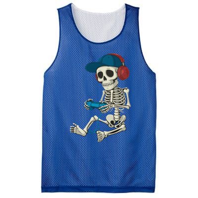 Halloween Skeleton Gamer Video Gaming Gamer Gift Mesh Reversible Basketball Jersey Tank