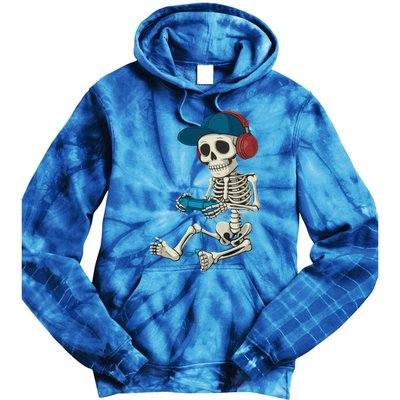 Halloween Skeleton Gamer Video Gaming Gamer Gift Tie Dye Hoodie