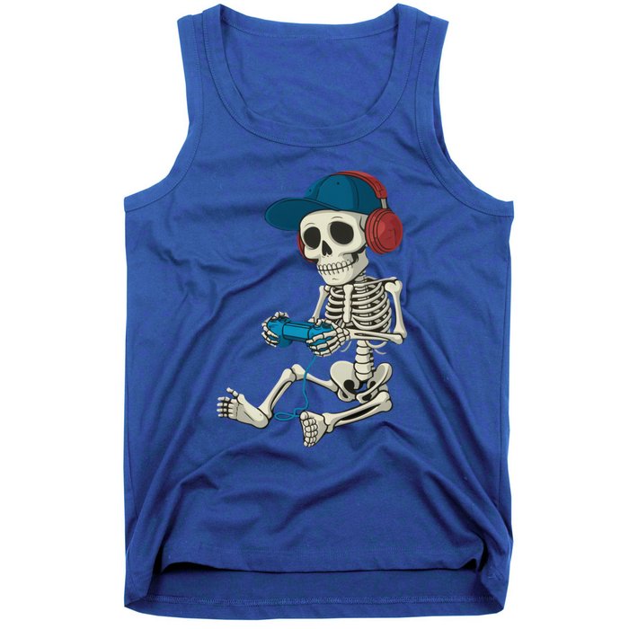 Halloween Skeleton Gamer Video Gaming Gamer Gift Tank Top