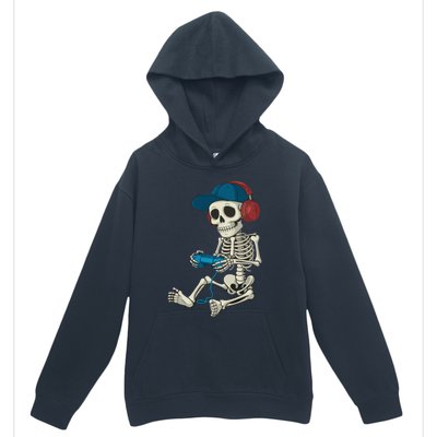 Halloween Skeleton Gamer Video Gaming Gamer Gift Urban Pullover Hoodie