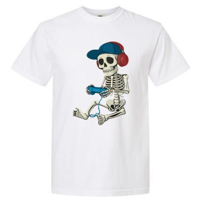 Halloween Skeleton Gamer Video Gaming Gamer Gift Garment-Dyed Heavyweight T-Shirt