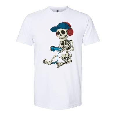 Halloween Skeleton Gamer Video Gaming Gamer Gift Softstyle CVC T-Shirt