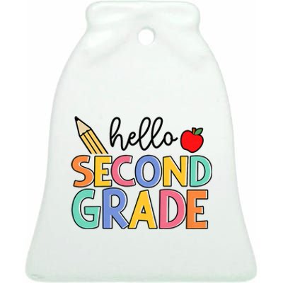 Hello Second Grade Team 2nd Grade Back To School Teacher Ceramic Bell Ornament