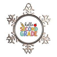 Hello Second Grade Team 2nd Grade Back To School Teacher Metallic Star Ornament