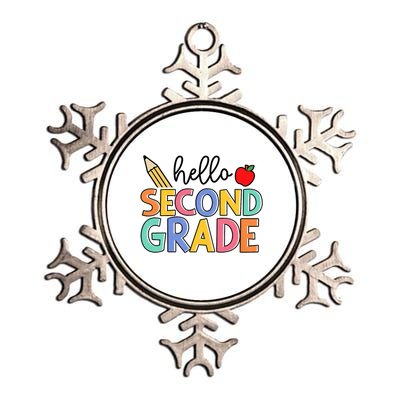 Hello Second Grade Team 2nd Grade Back To School Teacher Metallic Star Ornament