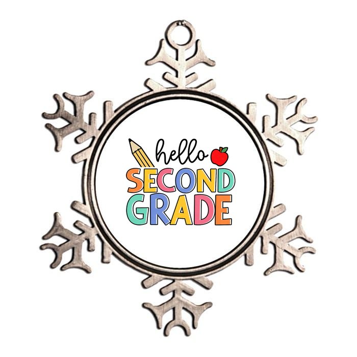 Hello Second Grade Team 2nd Grade Back To School Teacher Metallic Star Ornament