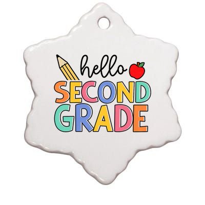 Hello Second Grade Team 2nd Grade Back To School Teacher Ceramic Star Ornament