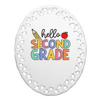 Hello Second Grade Team 2nd Grade Back To School Teacher Ceramic Oval Ornament