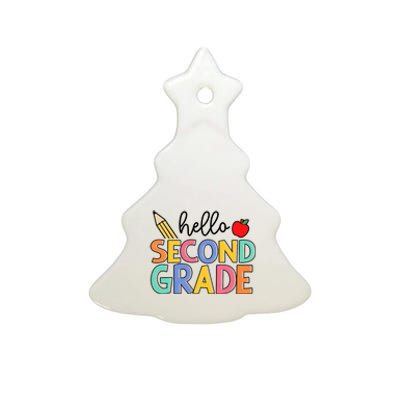 Hello Second Grade Team 2nd Grade Back To School Teacher Ceramic Tree Ornament