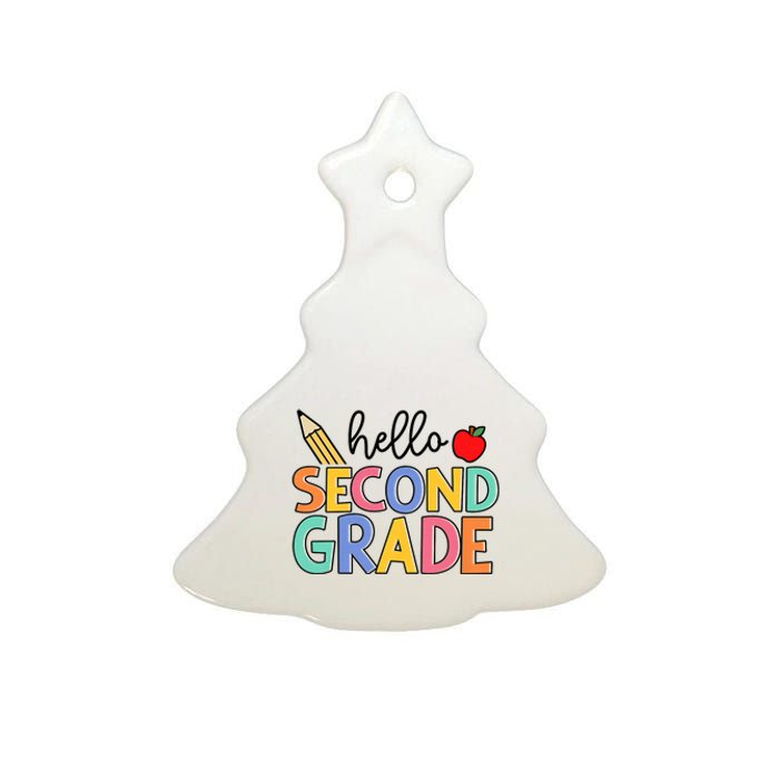 Hello Second Grade Team 2nd Grade Back To School Teacher Ceramic Tree Ornament