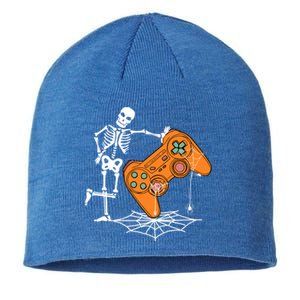 Halloween Skeleton Gamer Video Gaming Controller Scary Funny Gift Sustainable Beanie