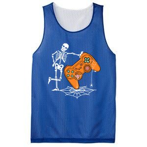 Halloween Skeleton Gamer Video Gaming Controller Scary Funny Gift Mesh Reversible Basketball Jersey Tank