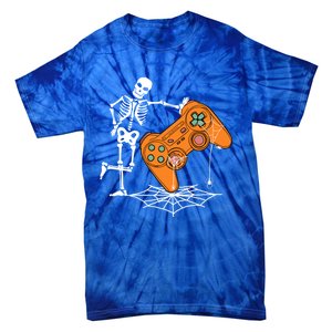 Halloween Skeleton Gamer Video Gaming Controller Scary Funny Gift Tie-Dye T-Shirt