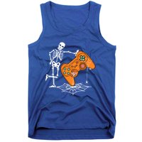 Halloween Skeleton Gamer Video Gaming Controller Scary Funny Gift Tank Top