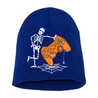 Halloween Skeleton Gamer Video Gaming Controller Scary Funny Gift Short Acrylic Beanie