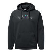 HeartBeat Semicolon Gift Suicide Prevention Awareness Performance Fleece Hoodie