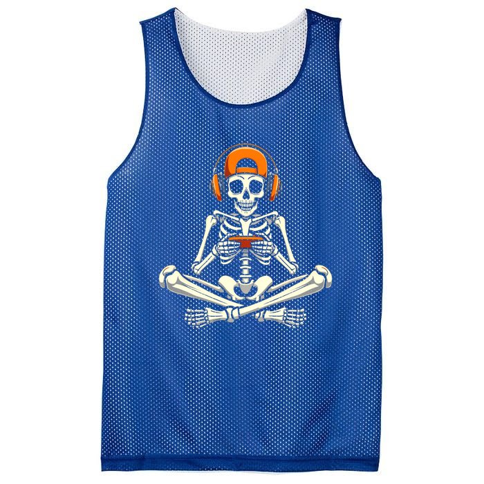 Halloween Skeleton Gamer Video Gaming Halloween Costume Cute Gift Mesh Reversible Basketball Jersey Tank