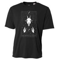 Hail Seitan Go Vegan Funny Tarot Card Design For Vegans Cooling Performance Crew T-Shirt