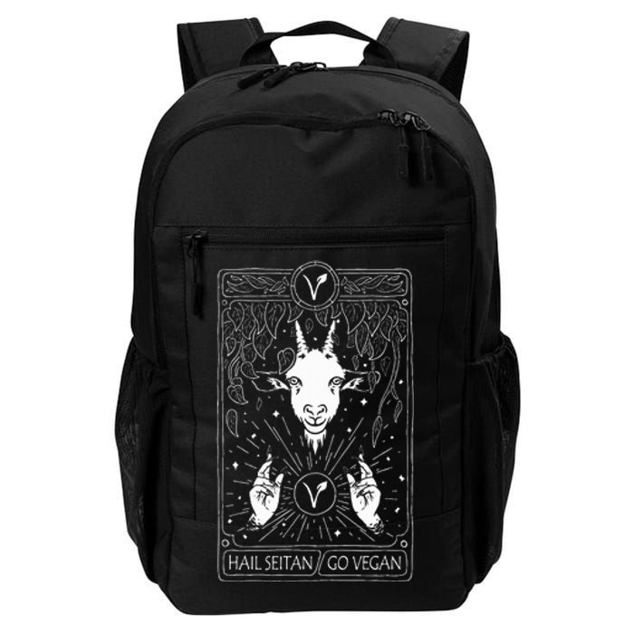 Hail Seitan Go Vegan Funny Tarot Card Design For Vegans Daily Commute Backpack