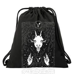 Hail Seitan Go Vegan Funny Tarot Card Design For Vegans Drawstring Bag