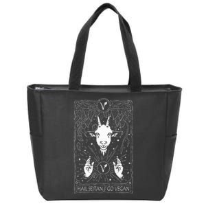 Hail Seitan Go Vegan Funny Tarot Card Design For Vegans Zip Tote Bag