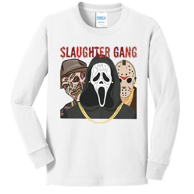 Halloween Slaughter Gang Horror Character Scary Spooky Kids Long Sleeve Shirt