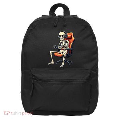 Halloween Skeleton Gamer Video Gaming 16 in Basic Backpack