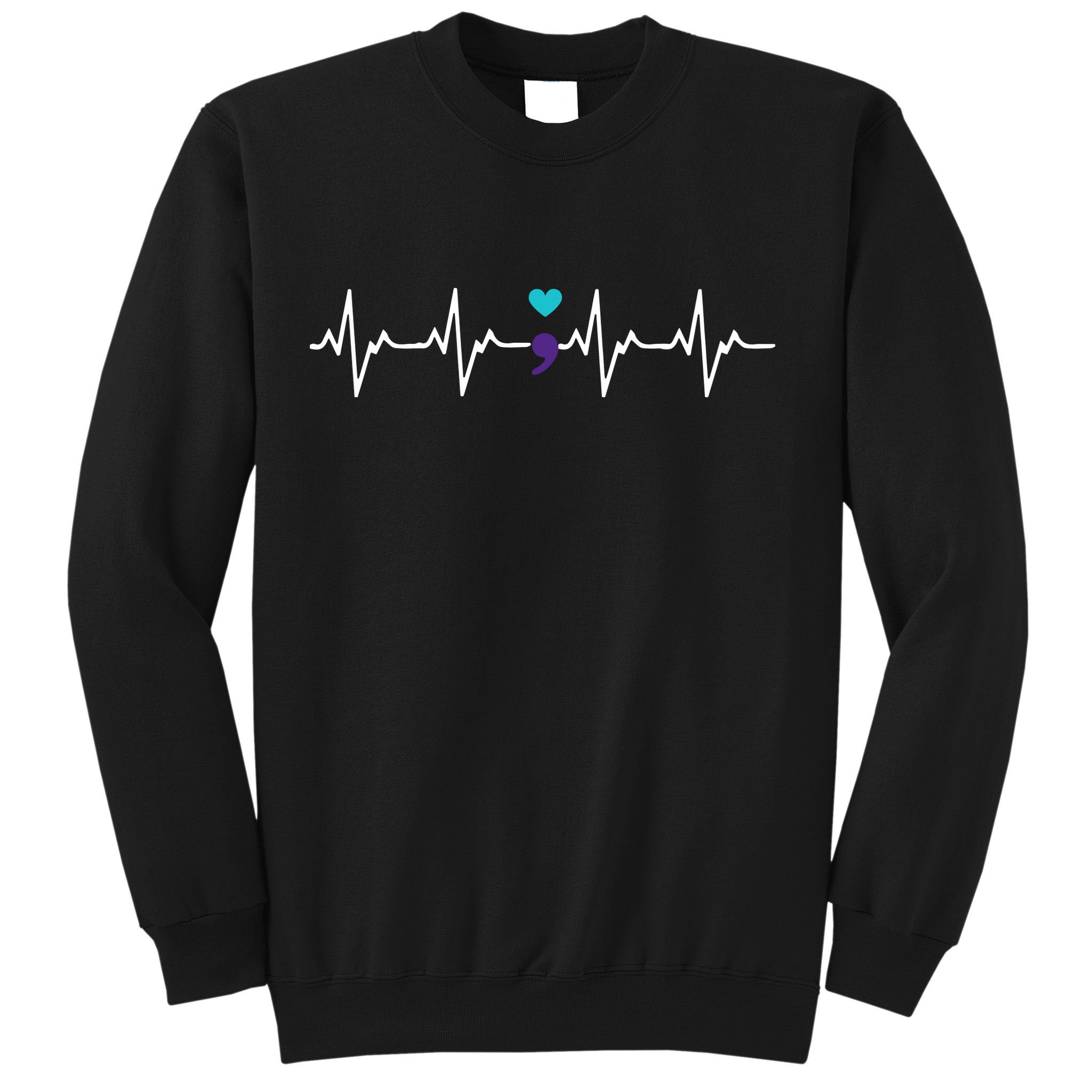 HeartBeat Semicolon Gift Suicide Prevention Awareness Sweatshirt