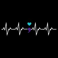 HeartBeat Semicolon Gift Suicide Prevention Awareness Impact Tech Backpack