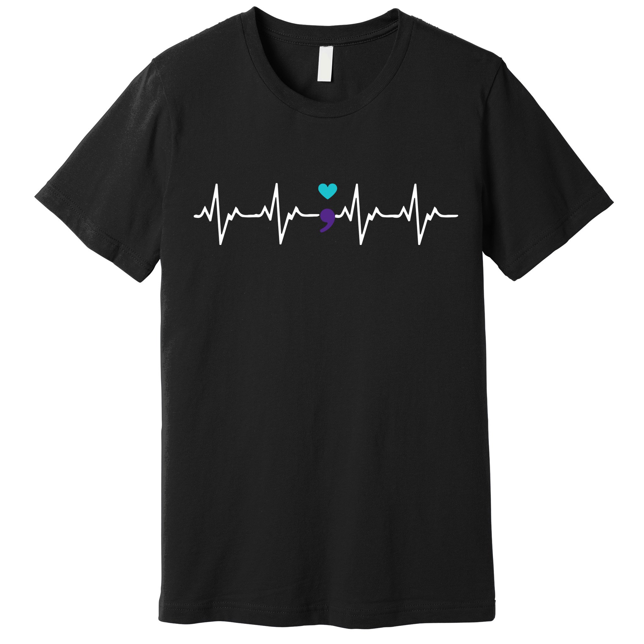HeartBeat Semicolon Gift Suicide Prevention Awareness Premium T-Shirt