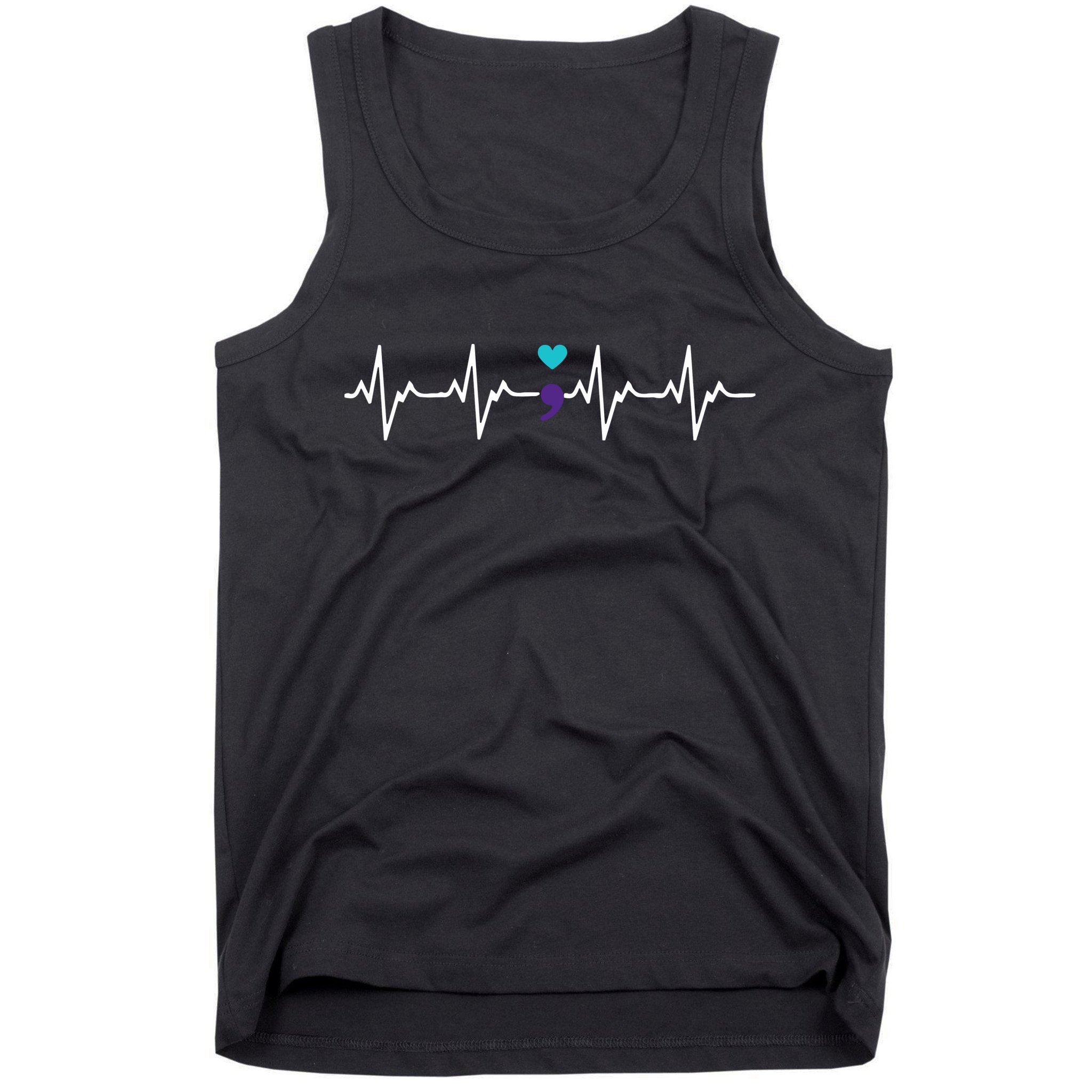HeartBeat Semicolon Gift Suicide Prevention Awareness Tank Top