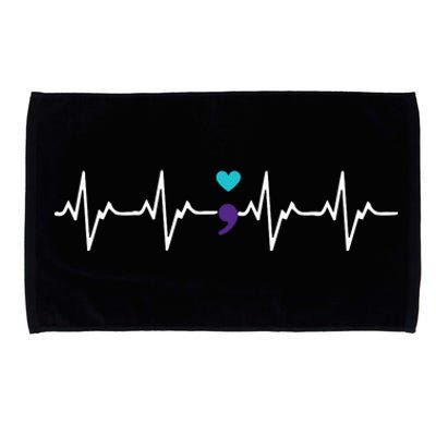 HeartBeat Semicolon Gift Suicide Prevention Awareness Microfiber Hand Towel