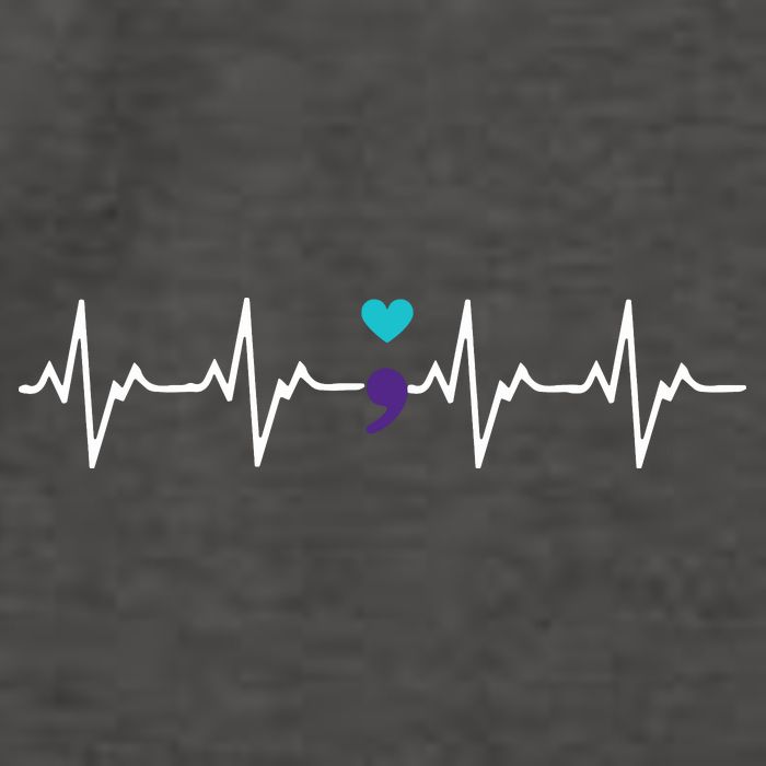 HeartBeat Semicolon Gift Suicide Prevention Awareness Vector Backpack