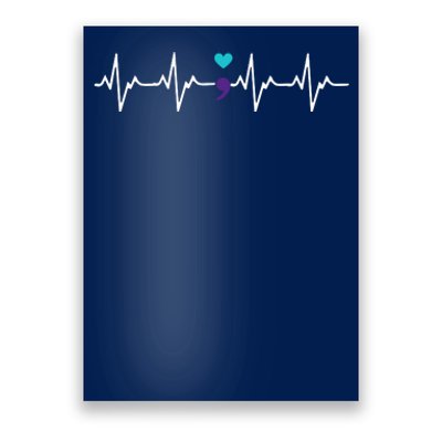 HeartBeat Semicolon Gift Suicide Prevention Awareness Poster